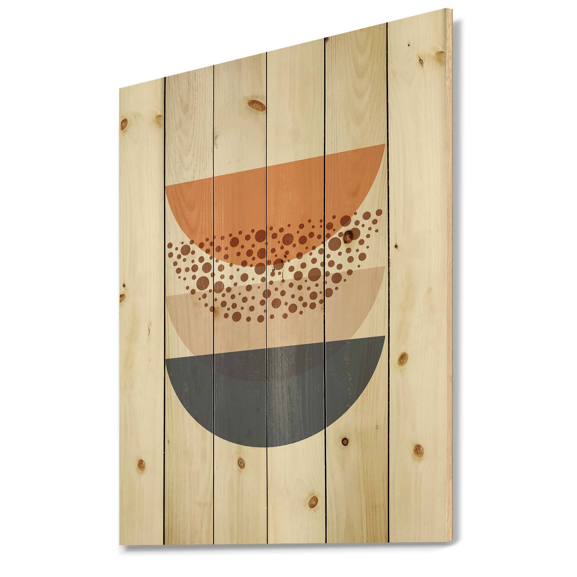 Designart - Abstract Sun & Moon Geometrics In Blue & Orange